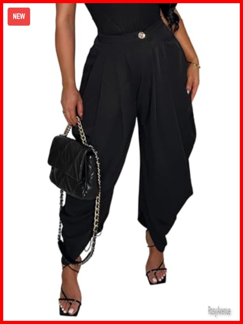 High Waisted Pleated Dress Pants Balloon Work Trousers Wide Leg